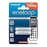 Panasonic eneloop, Ready-to-Use Ni-MH Akku, AAA Micro,2er Pack, min.750 mAh,2100 Ladezyklen, geringe Selbstentladung, für Schnurlostelefone (DECT), wiederaufladbare Akku B