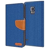 CoolGadget Hülle kompatibel mit Samsung Galaxy S5 Mini Tasche, 360 Grad Schutz stabiles Klappetui aus langlebigem Textil, Samsung Galaxy S5 Mini Schutz Tasche - B