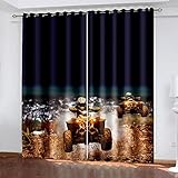 GCYKGL 3D Schlafzimmer Vorhang Buggy-Rennen 3D Digitaldruck Waschmaschinenfest Opaque Kälte und Wärmeisolierun Kinderzimmer Wohnzimmer Verdunkelungsvorhang Größe: 2 X B110 X H215