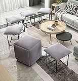 Djlazb Stapelbarer Sofa Stuhl Hocker, Wohnzimmerhocker, Kombination Niedriger Hocker Kreativer Hocker 5 In 1 Sitzwürfel Fußhocker E