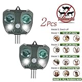 2 x Solar Ultraschall Schädlingsvertreiber Garten Katze Hund Wasserdicht Schreck Kontrolle Farm Garten Hof Repellent für Katzen Hunde Vögel Stinken stecken Insek