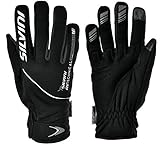 Silvini Herren Ortles Winter Handschuhe mit Softshell Membran und Anti Rutsch Silikon Finger Riemen Schwarz - L