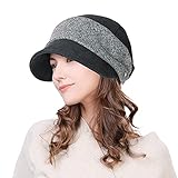 Comhats Damen Baker Boy Hüte Newsboy Cap Visor Baskenmütze Flat Cap Winter Cabbie Hüte für Damen, 92678_grau, M