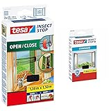 tesa Insect Stop COMFORT Open / Close Fliegengitter Fenster zum Öffnen und Schließen, 130 cm x 150 cm & Insect Stop STANDARD Fliegengitter für Fenster, 1 x Fliegen Netz anthrazit - 130 cm x 150