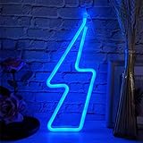 LED-Licht Amor Blitz-Form Entzückende Dekorative Wandbehang Lampe für Schlafzimmer Schlafsaal Party Hochzeit Weihnachten Halloween (Blitzblau)