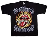Liquid Blue Herren Rolling Stones Tattoo Kurzarm T-Shirt, schwarz, Groß