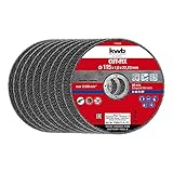 kwb by Einhell 10-tlg. Trennscheiben Set Winkelschleifer-Zubehör (dünn, Ø 115 x 1.0 x 22.33 mm, Cut-Fix, max. 13300 min-1, extra dünn für wenig Materialverlust)