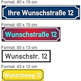 SCHILDER HIMMEL 2mm starke Metall Straßen Namen Schilder, Straßenummern/Straßennamen Schild, wetterfest, nichtrostend, Adressschild, Hausnummer Schild, hier Größe 80 x 15