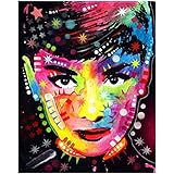 5D Diamant Painting Gemälde DIY Handarbeit Stickerei Strass Kristall Kreuz Handwerk Stitch Kit Gemälde Malen nach Zahlen Audrey Hepburn DIY Landschafts Diamant Malerei Set Wandaufkleber 25 x 30