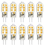 G4 LED Leuchtmittel Warmweiß 3W 250lm 10 Pack Ersatz für 25W Halogenlampen 12V AC/DC 3000K 360 Grad led Stiftsockellampe kleine Glühlampe Leuchtmittel SMD 2835 Leds Licht Nicht Dimmb
