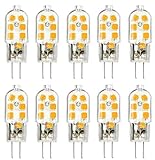 G4 LED Leuchtmittel Warmweiß 3W 250lm 10 Pack Ersatz für 25W Halogenlampen 12V AC/DC 3000K 360 Grad led Stiftsockellampe kleine Glühlampe Leuchtmittel SMD 2835 Leds Licht Nicht Dimmb