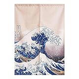 Master_GGGGG Noren Japanische Vorhänge Baumwolle Leinen Türvorhang Tapisseri für die Heimtextilien Raumteiler Kanagawa Surfen 150 cm X 70