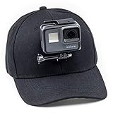 Digicharge Baseballkappe mit Action-Kamera-Halterung, kompatibel mit GoPro Hero Max Akaso Crosstour Campark Fitfort Garmin VIRB Apeman Sony Camkong Motorola Victure Kitvision Nikon Cam Schw