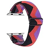 LCB Smart Watch-Accessoires Elastisches Nylonarmband Geeignet for Apple Watch Strap 38mm 40mm 42mm 44mm Einstellbare Größe Geflochtene Schleife Gurt Geeignet for iWatch Series SE 5 4 3 2