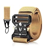 MELLIEX Tactical Belt, Massivem Atmungsaktivem Militär Gürtel Nylon Gurtband mit Zinklegierungsschnalle für Outdoor-Aktivitäten(Khaki)