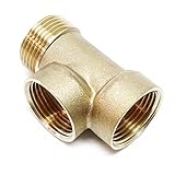 3-Wege Verteiler Messing 3xDN25 1' T-Anschluss Hauswasserwerk, Pumpe und Membrank