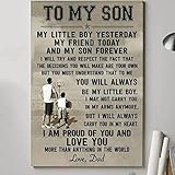 Wanddeko bilder Für meinen Sohn bin ich stolz auf dich Basketball Portrait Poster & Leinwand Geschenk für Sohn Geburtstagsgeschenk für Papa Dekor Wandkunst visuelle Kunst deko Geschenk