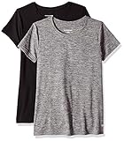 Amazon Essentials 2-Pack Tech Stretch Short-Sleeve Crew T Athletic-Shirts, Black Space Dye/Schwarz, M