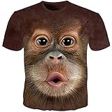 QFQH 3D Tier T-Shirt Männlich Lustig AFFE Gorilla T-Shirt Unisex Kurzarm Harajuku Streetwear T Shirt Herren Sommer Top