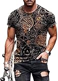 WINKEEY Herren Street T-Shirt Sommer Printed Top Lose Large Size Kurzarm, 08 M