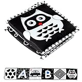 Duyifan Bettumrandung Babybett Geflochten, Crib Bumper Pads, StoffbüCher füR Babys, Babyspielzeug Schwarz Weiß, Nestchen Baby Aus Weichen Stoffen Fabric (owl)