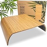 BAM BOO BOX Sofatablett - Sofalehnen Ablage aus Bambus - Armlehnen Tablett aus Holz - Sofaablage in Naturfarb