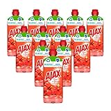 Ajax Allzweckrieniger Hibiskusblüten, Fête des Fleurs, Multi-Oberflächen-Reiniger 12er Pack(12 x 1 l)