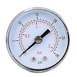 Manometer-Rückanschluss - Mechanischer Manometer 1/8 BSPT Manometer für Luft Öl Wasser 1/8 Zoll BSPT-Rückanschluss(0-30psi,0-2bar)