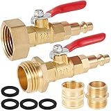 Gpoty Winterize Ausblasadapter mit 1/4-Zoll-Schnell Anschluss Stecker und 3/4-Zoll-Innengewinde,für Sprinkleranlagen Wohnmobil,Überwintern des G