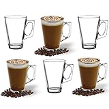 ANSIO Große Latte Macchiato Gläser Kaffeetassen-385 ml (13 oz) -Gift-Box mit 6 Latte Gläser-kompatibel mit Tassimo Maschine (6 Pack)