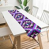 CHNOT Ägypten Indien Maya Tischläufer Modern Table Runners Tisch-Deko Tisch-Decke Tischband Tisch-Läufer Faltenfrei Tafeltuch Tischtuch Tischwäsche für Weihnachten/Hochzeit/Party White 200x33