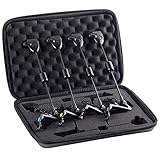 Carp Fishing Swinger Set, Fishing Bite Alarm Swinger LED Illuminated Indicator Carp Fishing Tools Accessory in Zipped Case Black 4PCS