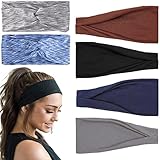 6 Farben Stirnband Damen Sport - haarbänder damen Elastisch Haarband Stirnbänder Für Sport Laufen Yoga Schweißband Haarband Kopfband 9,5 Zoll Sport Stirnband Damen Herren Für Großkop