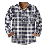 unilarinna Hemd Herren Kariert Innenfutter Winter Holzfällerhemd Thermohemd Hemdjacke Winterjacke Mantel Langarm Flanell Kariertes bequemes Button-up Baumwollhemd Lange Ärmel F