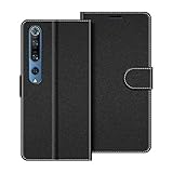 COODIO Handyhülle für Xiaomi Mi 10 Handy Hülle, Xiaomi Mi 10 Pro Hülle Leder Handytasche für Xiaomi Mi 10 / Mi 10 Pro Klapphülle Tasche, Schw
