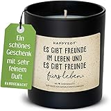 Geschenk Freund, Freundin - Duftkerze im Glas aus Soja - natürlich, handgemacht aus DE - nachaltige Geschenkidee, Spruch über Freundschaft, Freunde, Kerze mit Spruch - b