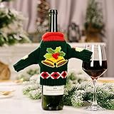 Weihnachten Weinflasche Strickkleidung Abdeckung Taschen Weihnachten Flaschen Deko Party Restaurant Weinflasche Flaschenanzug Flaschenüberzug Weihnachtsmann Hut Flaschebeutel Flaschetasche Geschenk