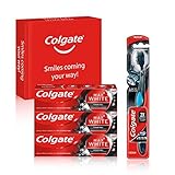 Colgate Charcoal Whitening Set mit Colgate Max White Charcoal Zahnpasta 3 x 75 ml und Colgate 360° Deep Clean Charcoal Whitening Zahnbü