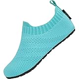 SAGUARO Mädchen rutschfest Kindergarten Pantoffeln für Jungen Freizeitschuhe Leichte Kinder Flexibel Kindersocken Schuhe Weiche Hausschuhe Unisex, Schuhe Himmelblau 34/35