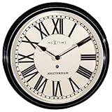 NeXtime Wanduhr Amsterdam, Edelstahl, weiß, 40.4 x 8 x 40.4