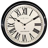 NeXtime Wanduhr Amsterdam, Edelstahl, weiß, 40.4 x 8 x 40.4