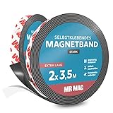 MrMag® Magnetband selbstklebend stark | 2er Set | hochwertiges Magnetklebeband ideal für Fliegengitter | 2x 3,5m | Magnetstreifen Typ A+B mit starkem Kleb