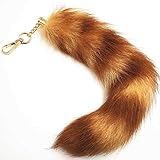 Tierschwanz Anhänger etwa 25cm Fell Schwanz Keychain Extra Groß Schlüsselring Tasche Zusätze Auto Schlüsselketten Anhänger Weich Flaumig Dicht Dekoration Ursprüngliche Natürliche Farb