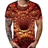 Herren T-Shirt 3D Druck Sommer Tops Casual Unisex Lustiges Kurze Ärmel Rundhals Tee Shirt Top