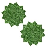Cyleibe 6 Stück Künstliche Grasmatte, Miniatur Moos Gras Garten Kunstrasen Verzierung Moos, 15x15cm Deko Rasen für Garten Balkon H