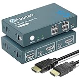 KVM Switch HDMI 2 Port,4K@60Hz, USB2.0,2 PC 1 Monitor Switch, HDCP2.2, HDMI2.0,Button Switch, Ultra HD,Compatible with PC,PS4,DVD, Xbox HDTV,2 In 1 O