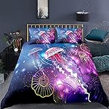 Csuper Cartoon Meerestier 3D-Druck Unregelmäßiger Diamant-Bettbezug 3-Teiliger Bettbezug Für Das Hotelzimmer Zu Hause Mit Unsichtbarem Reiß