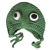 MYBOON Frauen Winter Kabel Strick Warme Ohrenklappe Hut Cartoon Frosch Augen Winddichte Beanie Cap Hut Grü