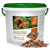 wildtier herz Artgerechtes Eichhörnchenfutter 2kg für Eichhörnchen und Streifenhörnchen I Ganzjahres Futter für Eichhörnchen I Streifenhörnchen F