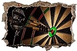 Fotografie Dart Scheibe Pfeile Bullseye Wandtattoo Wandsticker Wandaufkleber D1916 Größe 100 cm x 150